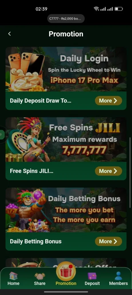 C7777 Game Free Spin